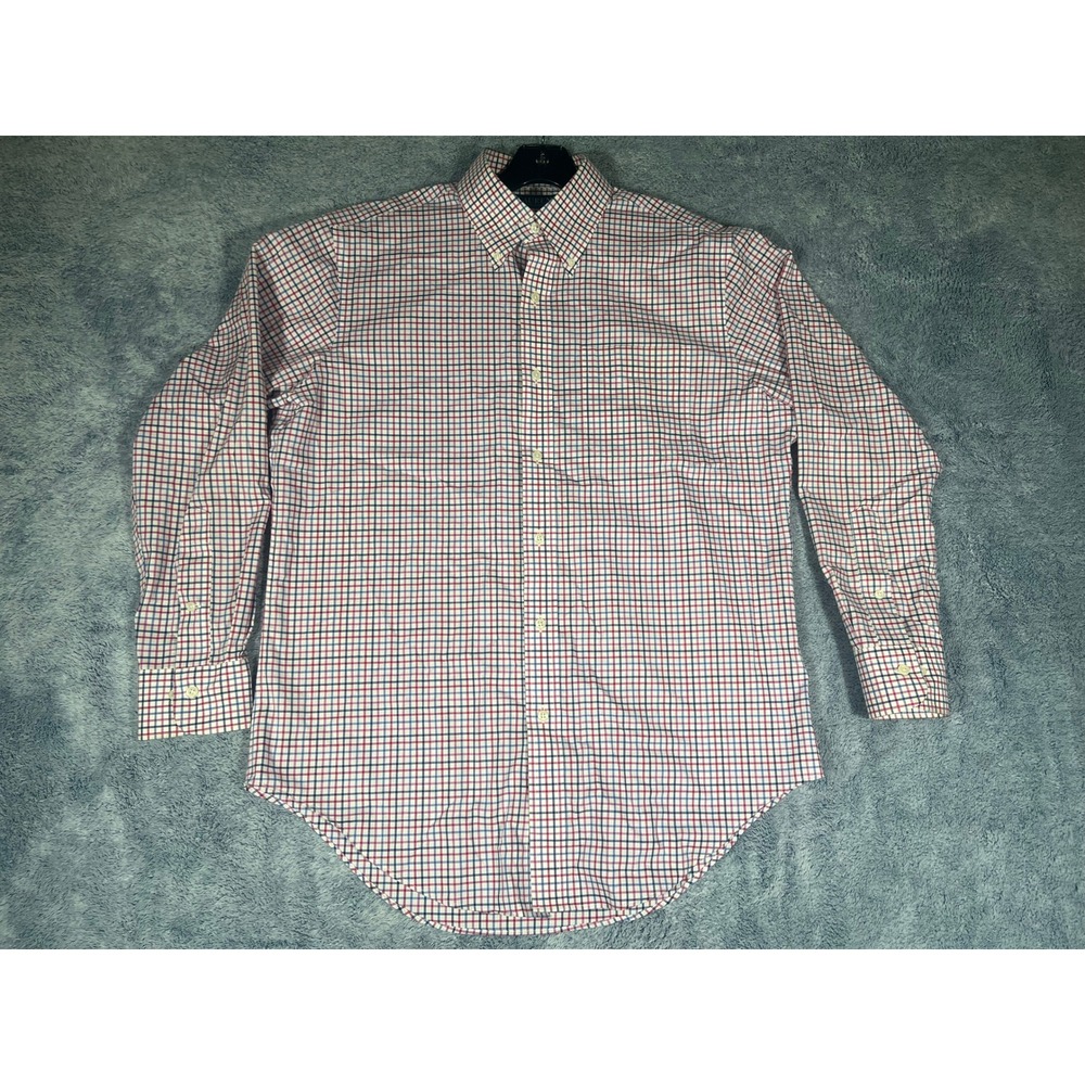Lauren Ralph Lauren Mens Tattersall Check Button Down Shirt Blue Red White